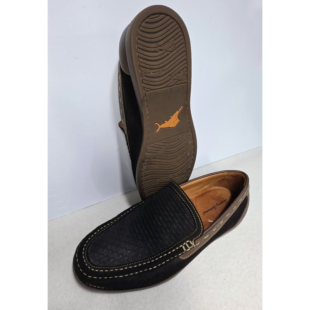 Tommy Bahama Mens Loafers 10 M Brown Woven Suede Leather Slip Ons LIMITED USE